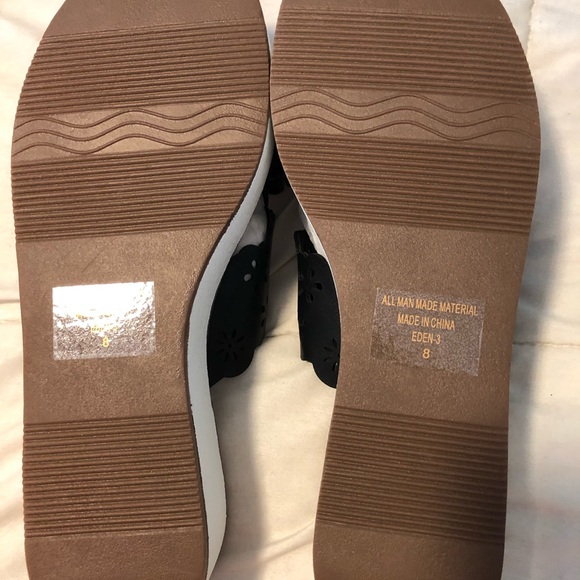 NWT black and white platform sandals sz 8 - Picture 3 of 3